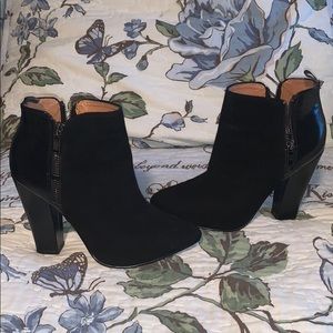 High heel leather ankle boots